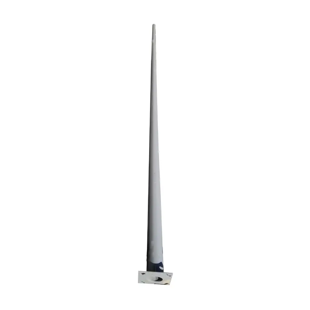 POSTE TUBULAR CONICO 5 MTS GALVANIZADO. C CANASTILLO CAMARA Y BASE 50 CM