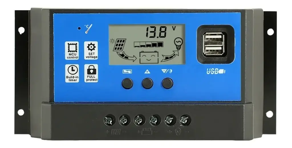 Regulador Controlador Carga Solar Digital 12v 24v 30A
