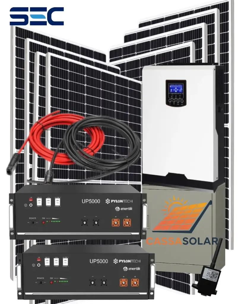 Kit solar fotovoltaico Off-Grid 9.6kW Batería 4.5kW Paneles