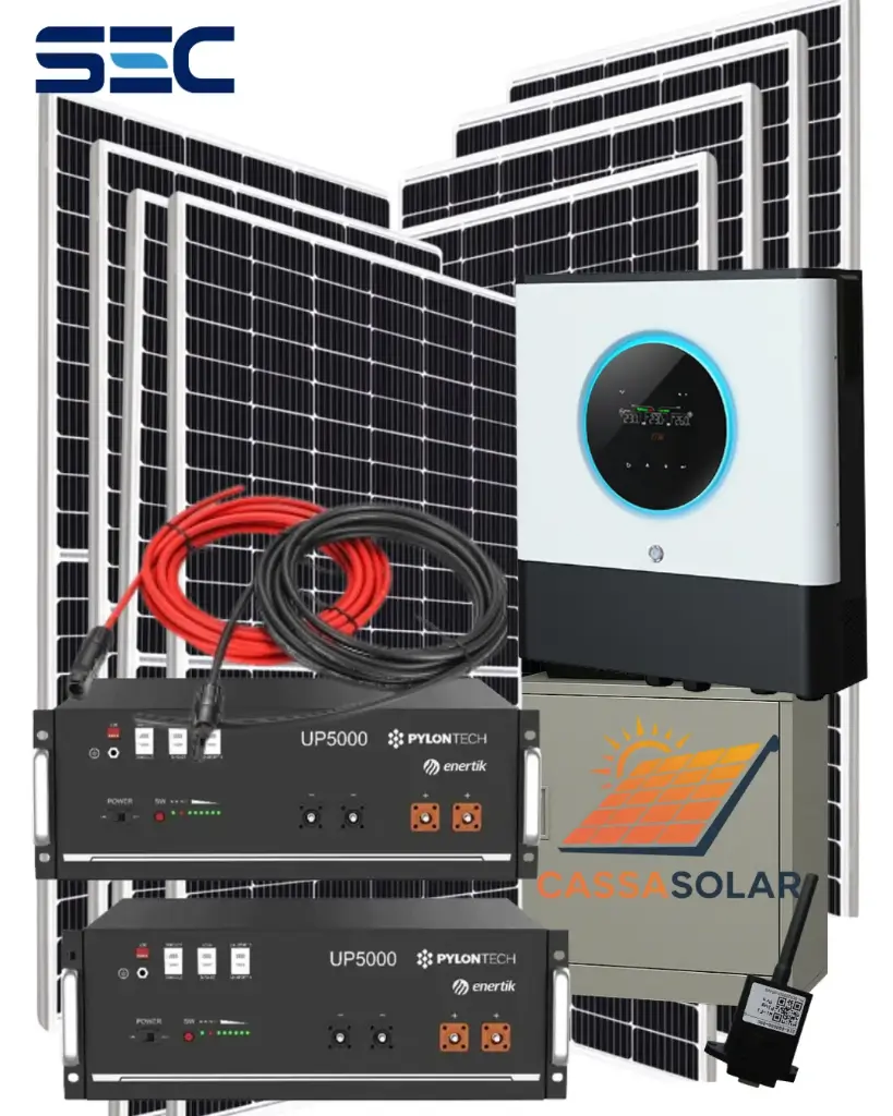 Kit solar fotovoltaico Off-Grid 9.6kW Batería 7.8kW Paneles