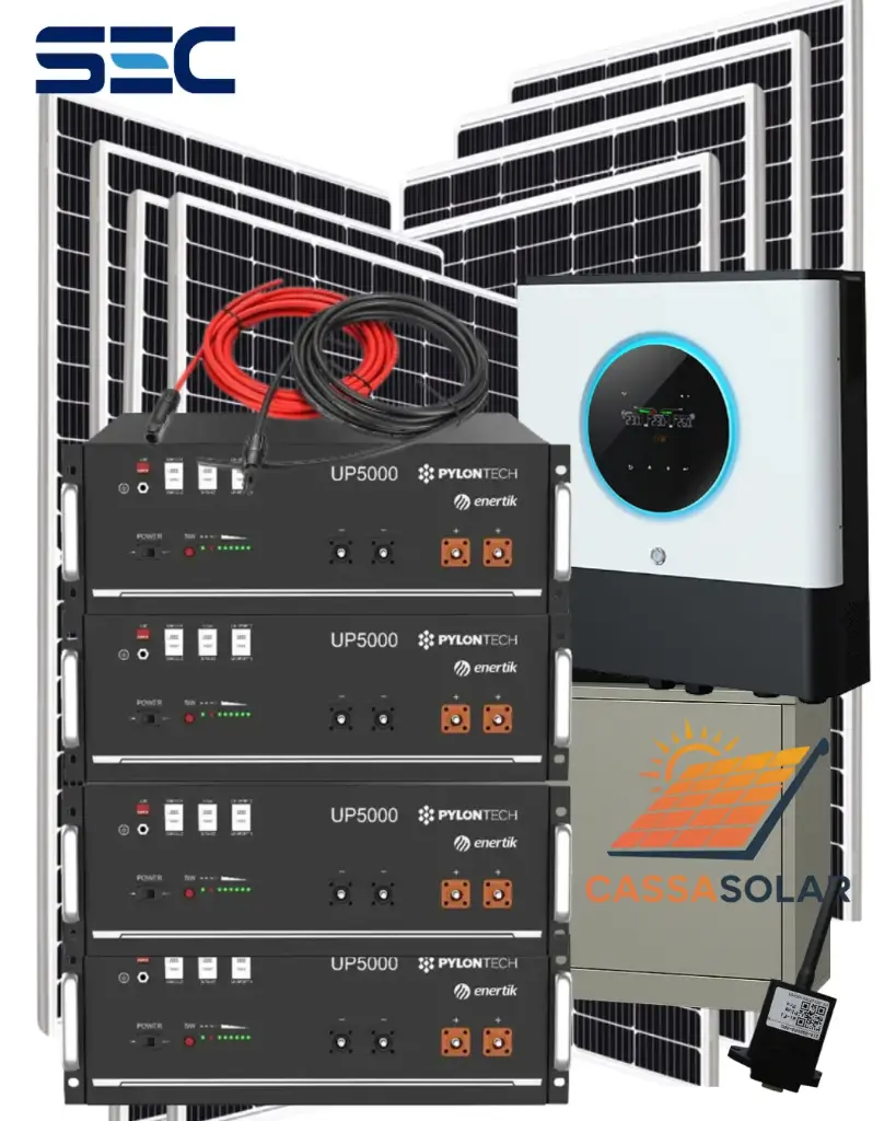 Kit solar fotovoltaico Off-Grid 19kW Batería 9.0kW Paneles