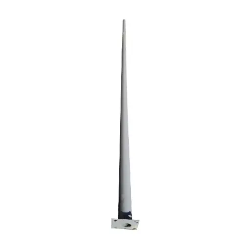 POSTE TUBULAR CONICO 5 MTS GALVANIZADO. C CANASTILLO CAMARA Y BASE 50 CM