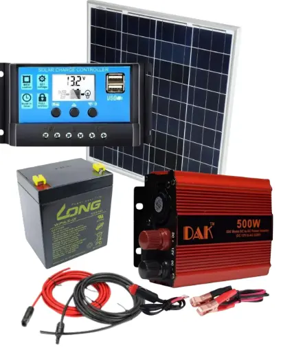 Kit Solar Portátil Con 50w Batería Y 50 Watts En Paneles