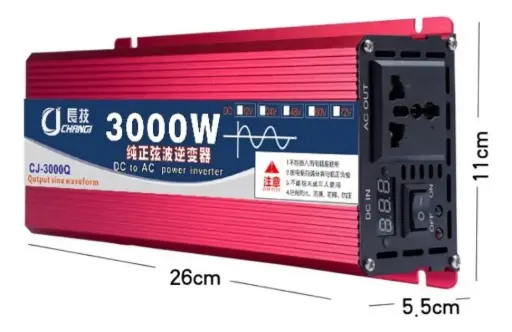 Inversor De Corriente 3000w Convertidor 12v A 220v   Onda pura 