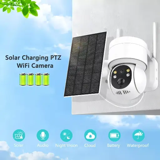 Cámara Solar Para Exteriores Ip 1080 Inalámbrica 360 grados a Color 