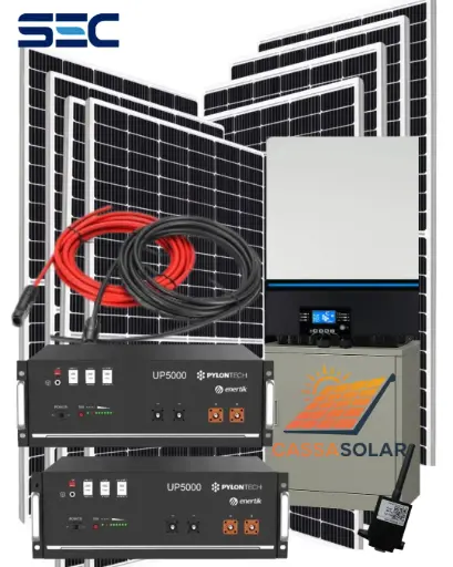 Kit solar fotovoltaico Off-Grid 9.6kW Batería 5.6kW Paneles