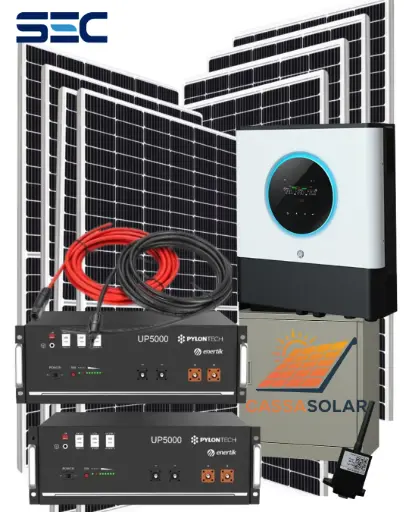 Kit solar fotovoltaico Off-Grid 9.6kW Batería 7.8kW Paneles